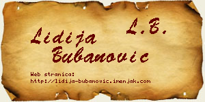 Lidija Bubanović vizit kartica